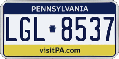 PA license plate LGL8537