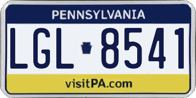 PA license plate LGL8541