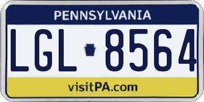 PA license plate LGL8564