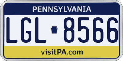 PA license plate LGL8566