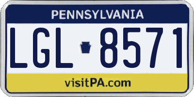 PA license plate LGL8571