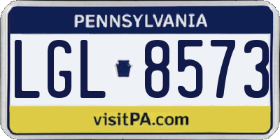 PA license plate LGL8573