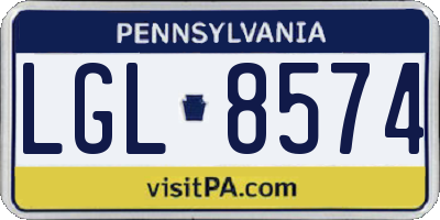 PA license plate LGL8574