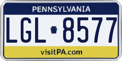 PA license plate LGL8577