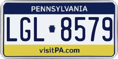 PA license plate LGL8579