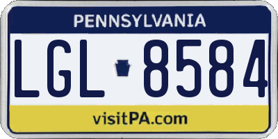 PA license plate LGL8584