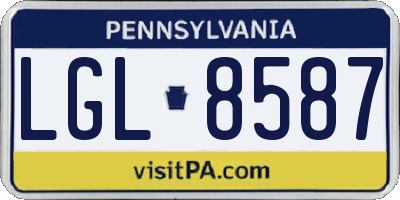 PA license plate LGL8587