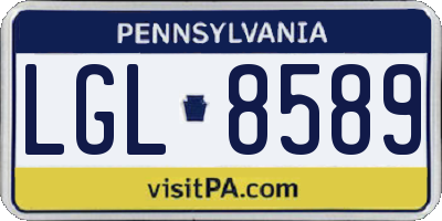 PA license plate LGL8589