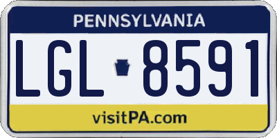 PA license plate LGL8591