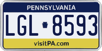 PA license plate LGL8593