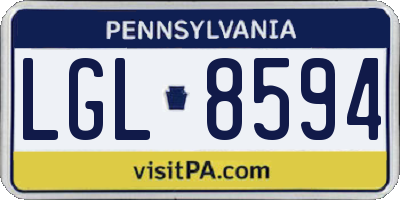 PA license plate LGL8594