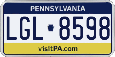 PA license plate LGL8598