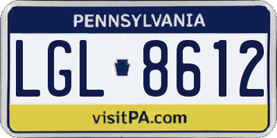 PA license plate LGL8612