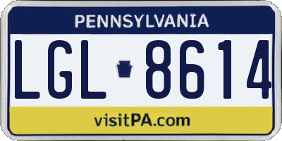 PA license plate LGL8614