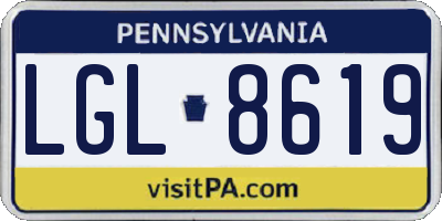 PA license plate LGL8619