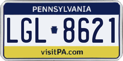 PA license plate LGL8621