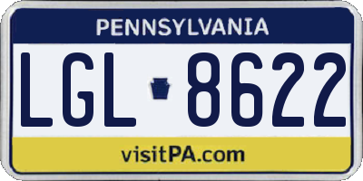 PA license plate LGL8622