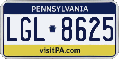 PA license plate LGL8625