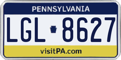PA license plate LGL8627