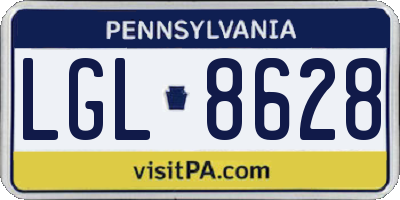 PA license plate LGL8628
