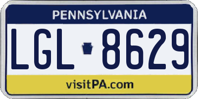 PA license plate LGL8629