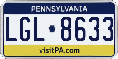 PA license plate LGL8633