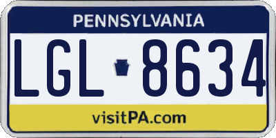 PA license plate LGL8634