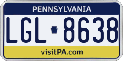 PA license plate LGL8638
