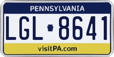 PA license plate LGL8641