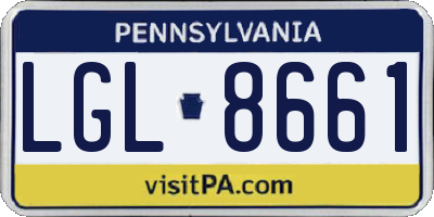 PA license plate LGL8661