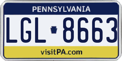 PA license plate LGL8663