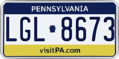 PA license plate LGL8673