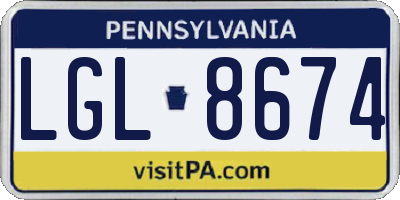 PA license plate LGL8674