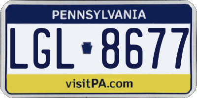 PA license plate LGL8677