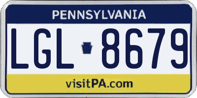 PA license plate LGL8679