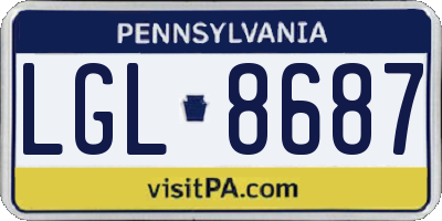 PA license plate LGL8687