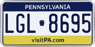 PA license plate LGL8695