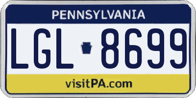 PA license plate LGL8699