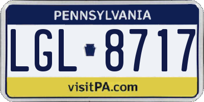 PA license plate LGL8717