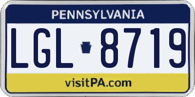 PA license plate LGL8719