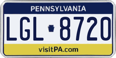 PA license plate LGL8720