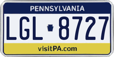 PA license plate LGL8727