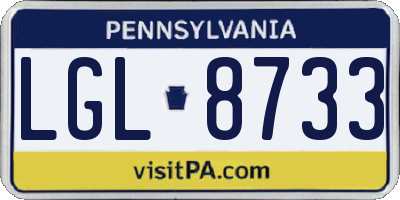 PA license plate LGL8733