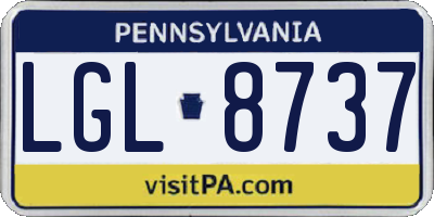 PA license plate LGL8737