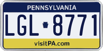 PA license plate LGL8771