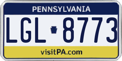 PA license plate LGL8773