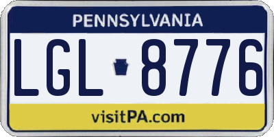 PA license plate LGL8776