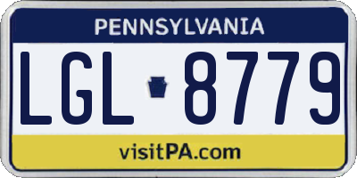 PA license plate LGL8779