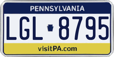 PA license plate LGL8795
