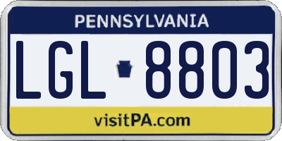 PA license plate LGL8803